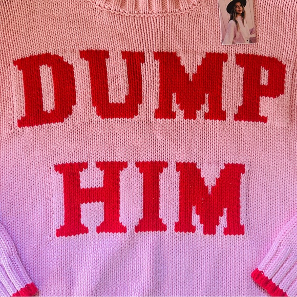 Sincerely Jules Pink Knit Sweater with Red Detail - Picture 3 of 8